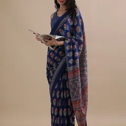 Jaipur Kurti Women Floral Printed Pure Cotton Saree-picture-56