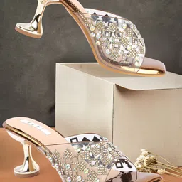 ELLE Women Embellished Ethnic Stiletto Sandals-22