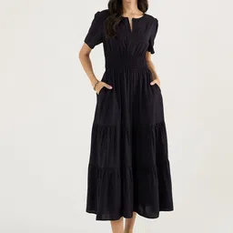 Femella Women Fit and Flare Midi Dress-image-65