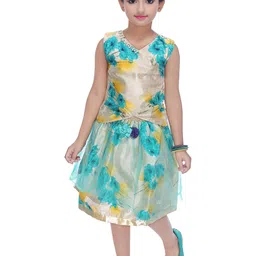 ZADMUS Girls Printed Pure Cotton V-Neck Top with Skirt-picture-45