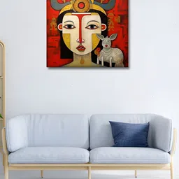 OLIVE TREE Red & Black 1 Piece Canvas Religious Wall Paintings-image-31
