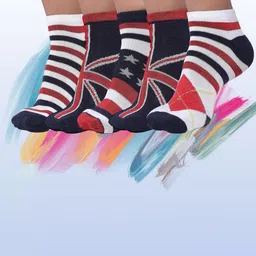 MJE Men Pack Of 5 Patterned Cotton Ankle Length Socks-image-15