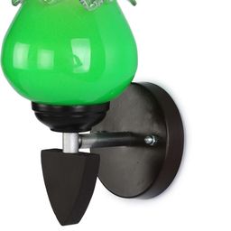 Somil Premium Designer Glass Wall / Night Lamp Elegant & Stylish Dcor Accent for Modern Interiors, Color- Green, Size:- 20.5 X 21.5 X 19.5 CM-picture-36