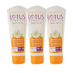 Lotus Herbals Safe Sun Set Of 3 Dry Touch Whitening SPF 40 Sunscreen - 100g each-42