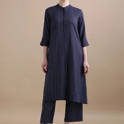Jaipur Kurti Kantha Work Pure Cotton Kurta with Trouser-54