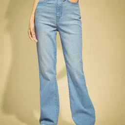Flying Machine Women Ultra Wide Boot Cut Stretchable Jeans-image-43