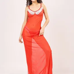 Lola Dola Women Self Design Baby Doll with Briefs-picture-6
