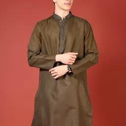 V-Mart Mandarin Collar Thread Work Straight Kurta-image-73