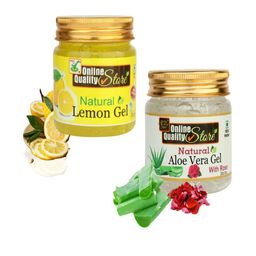 Online Quality Store Set Of 2 Alovera Gel & Lemon Gel For Skin Hydration - 200 g Each-49