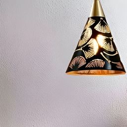 GAUVIK Black & Gold-Toned Printed Ceiling Lamp-38