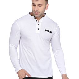 Blisstone Band Collar Slim Fit Cotton Casual T-shirt-picture-17