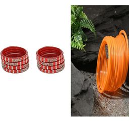 Women Set Of 2 Red & Orange Glass Artificial Stones Bangles-image-116