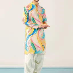 Prakatha Men Abstract Printed Kurta with Patiala-picture-17