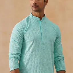 Jompers Men Geometric Embroidered Sequinned Kurta-image-82