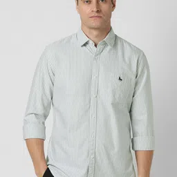 Van Heusen Sport Men Striped Spread Collar Slim Fit Cotton Casual Shirt-image-79