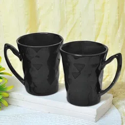 Myntra Elegant Homes Black 2 Pieces Ceramic Glossy Mugs-16