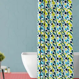 ArtzFolio Green & Blue Printed Waterproof Shower Curtain-image-34