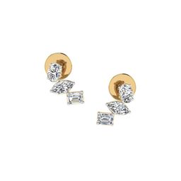 SHINE ETERNAL 18 Kt Gold Lab Grown Mixed Fancy Cut Stud Diamond Earrings - 2.031 g-picture-0
