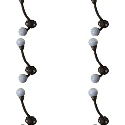 IndianShelf Grey & Black 6 Pieces Ceramic Wall Hooks-3