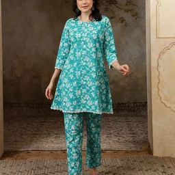BANDIA Printed Pure Cotton Tunic & Trousers Co-ords-image-78