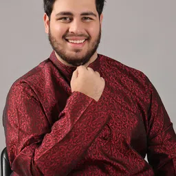 SOJANYA PLUS Men Regular Kurta with Pyjamas image 4