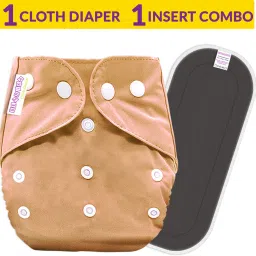 Cloth Diapers for Babies, Washable Reusable, Adjustable Sizes with 5 Layer Bamboo Charcoal Insert (Brown)-picture-5