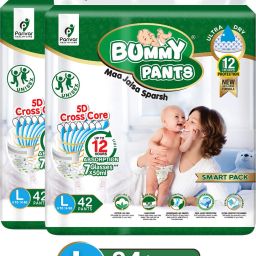 Cottony Soft Baby Diapers with 5D Cross Core & 12-Hour Absorption | Pack of 2 - L-image-25
