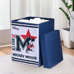 Myntra Elegant Homes Navy blue & Black Printed Foldable Laundry Bag- 60L-22