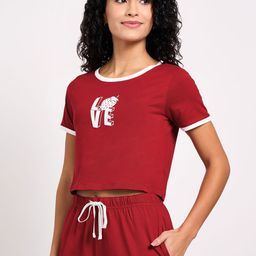Dreamz by Pantaloons Women Cotton Printed Round Neck Lounge Tshirts-picture-8