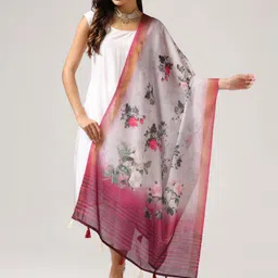 Kaizen TEXO FAB Ethnic Motifs Printed Linen Dupatta-image-63