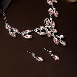 Atasi International Silver-Plated Crystal Studded Jewellery Set-image-24