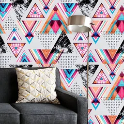 ArtzFolio Printed UV-Resistant Anti-Bacterial Abstract Watercolor Triangles Peel & Stick Wallpaper-92