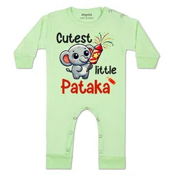 Arvesa Kids-Unisex Green Cotton Rompers-picture-35