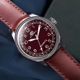 DOUBLERUN Men Round Dial & Leather Straps Analogue Multi Function Watch H05N1102-29