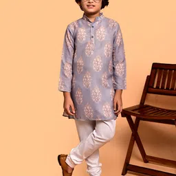 PRINTCULTR Boys Floral Printed Regular Kurta with Churidar-20