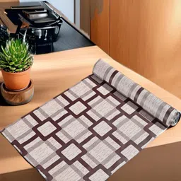 REVEXO Beige & Brown Geometric Printed Water-Resistant Shelf Liner-2