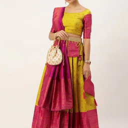 Payu Semi-Stitched Lehenga & Unstitched Blouse With Dupatta-picture-54