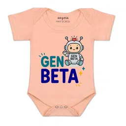 Arvesa Kids-Unisex Peach Cotton Rompers-picture-21