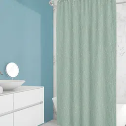 ArtzFolio Green & Beige Printed Water Proof Shower Curtain-image-64