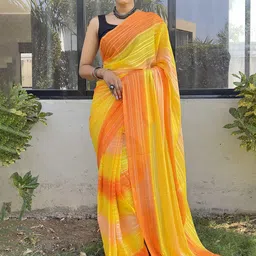 KALINI Striped Pure Chiffon Ready to Wear Saree-image-71