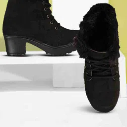 VANIYA SHOES Women Embellished Printed Toe Boots-1