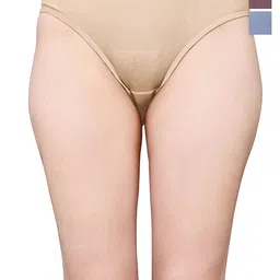 Exotica Lingerie Pack Of 3 Cotton Bikini Briefs EX ELLY-PACK OF 3-SKIN SKYBLUE BROWN-M-picture-15