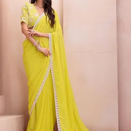 VS MALL Embroidered Poly Georgette Designer Saree-picture-17
