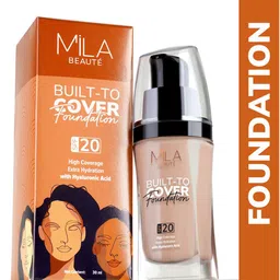 MILA BEAUTE Built To Cover Foundation SPF 20 With Hyaluronic Acid - 30 ml - Neutral Ivory-4