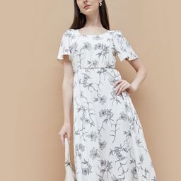 CODE by Lifestyle Floral Print Flutter Sleeve A-Line Dress-image-0