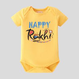 BLUSHES Infants Raksha Bandhan Theme Printed Pure Cotton Envelope Neck Onesie-image-32