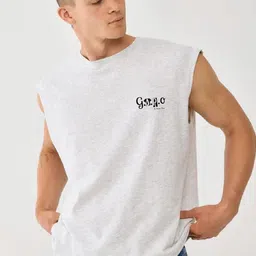 GSPO Cotton Round Neck Gym Vest V-GSPO-WHITE-image-53
