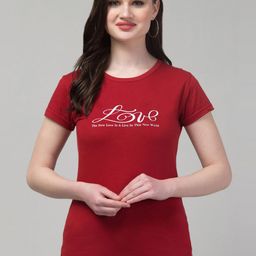 Trend Level Women Typography Printed Applique T-shirt-image-71