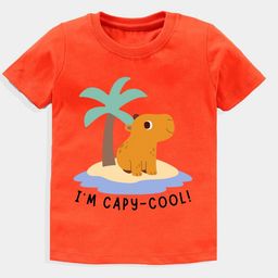 KAVEE Boys Bio Finish Graphic Printed Round Neck Cotton T-shirt-image-15