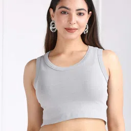 Mlada Round Neck Regular Fit Sleeveless Cotton Ribbed Top-picture-15